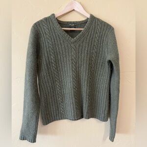 Eddie Bauer Green Lamb’s Wool & Angora Green Sweater